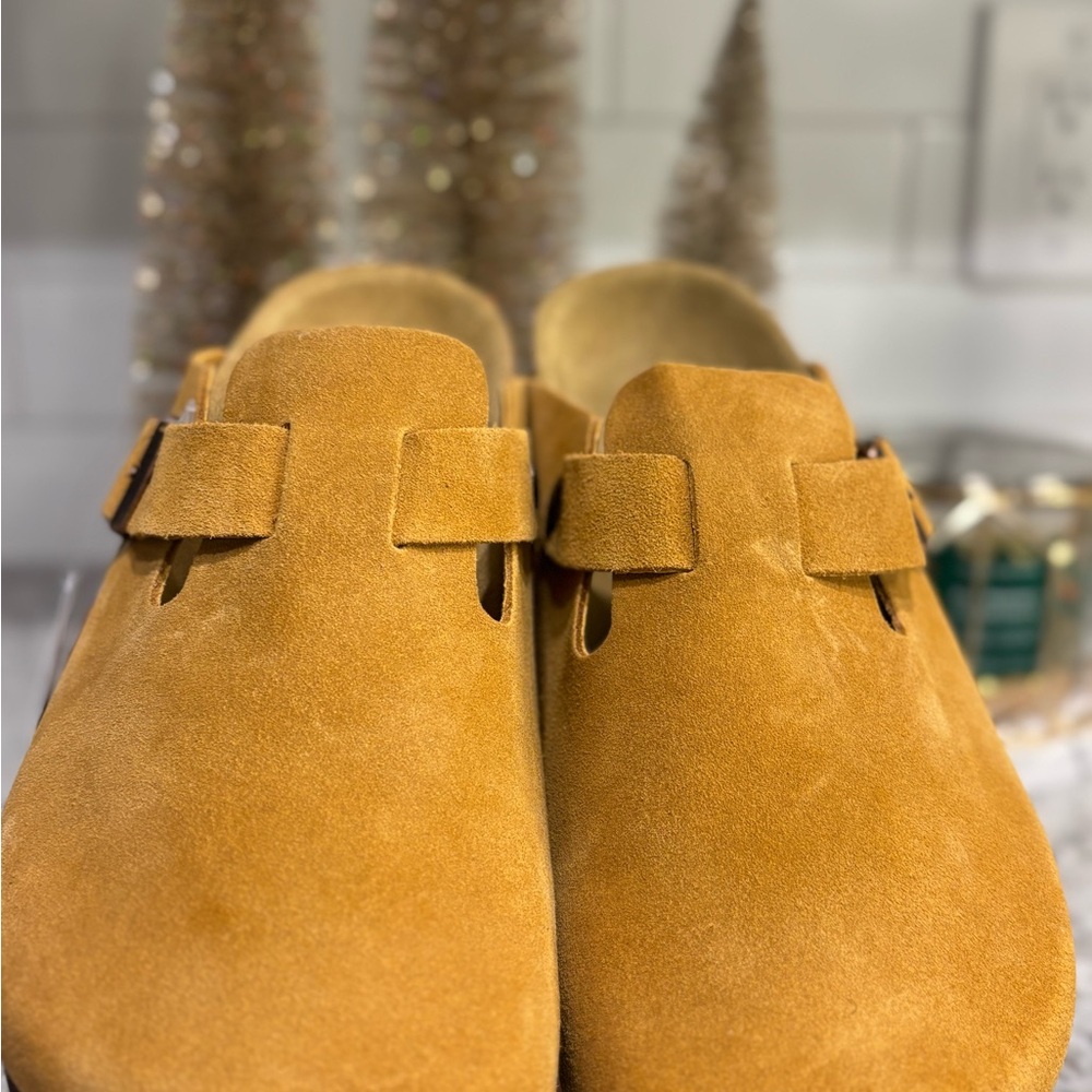 Birkenstock Tan Suede Mules
